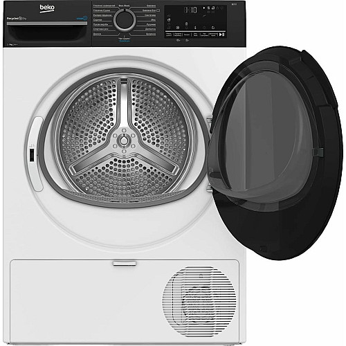 Сушильна машина Beko тепловий насос, 7кг, A++, 55см, дисплей, пара, підсвітка барабану, білий