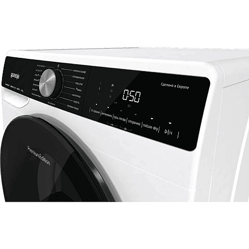 Сушильна машина Gorenje тепловий насос, 9кг, A++, 60см, дисплей, 15 програм, підсвітка барабану, білий