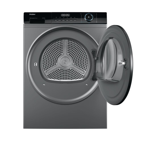 Сушильна машина Haier тепловий насос, 9кг, A+++, 59,5см, дисплей, пара, cріблястий