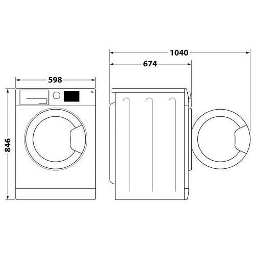 Сушильна машина Whirlpool тепловий насос, 9кг, A+++, 60см, дисплей, люк чорний, білий