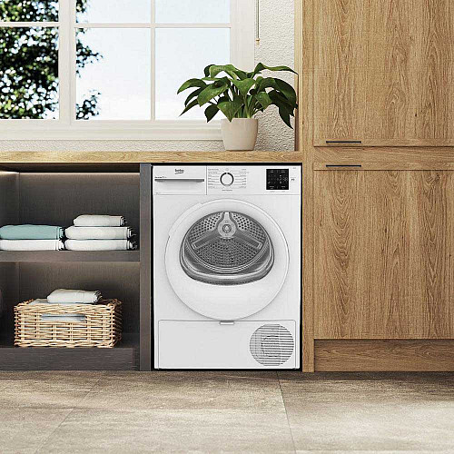 Сушильная машина Beko тепловой насос, 8кг, A++, 55см, дисплей, подсветка барабана, пар, белый