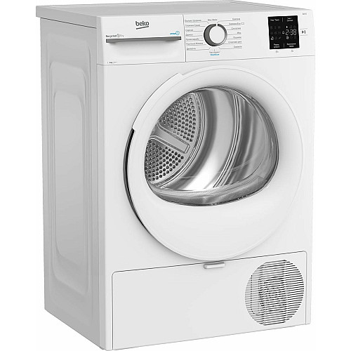 Сушильная машина Beko тепловой насос, 8кг, A++, 55см, дисплей, подсветка барабана, пар, белый