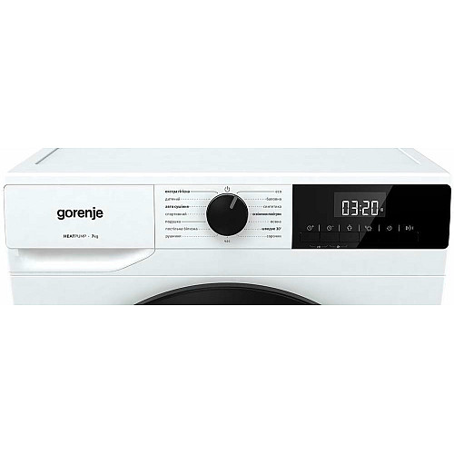 Сушильна машина Gorenje тепловий насос, 7кг, A+, 51см, дисплей, 15 програм, білий
