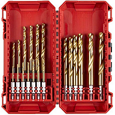 Набір свердел по металу Milwaukee RedHEX Shockwave HSS-TiN, 2-10мм, кейс, 19шт