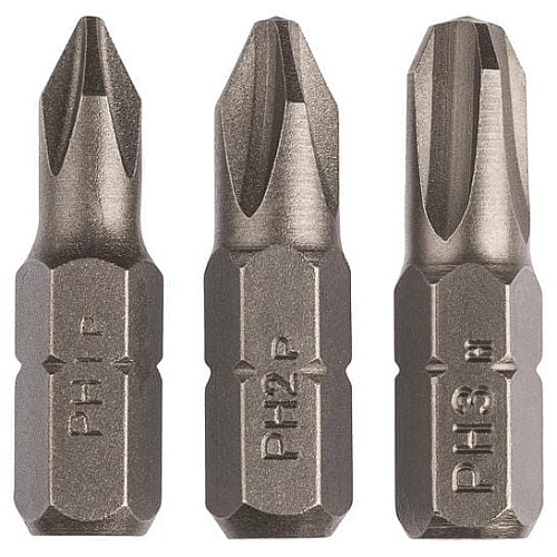 Биты Bosch PH1, PH2, PH3, 25мм набор 3шт