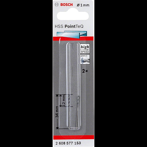 Свердло по металу Bosch Professional HSS-PointTeQ, 1х12х34мм, 2шт