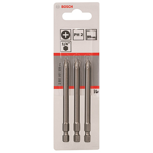 Біти Bosch Professional Extra-Hart PH2, 89мм, 3шт