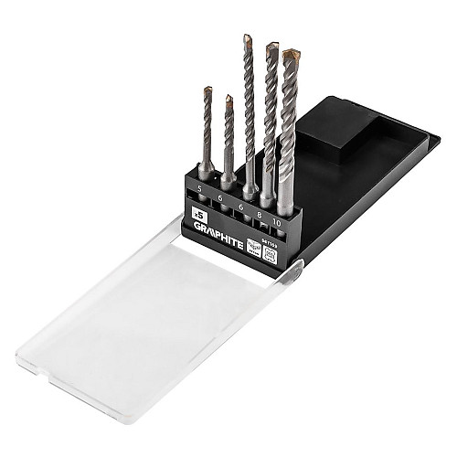 Набір свердел по бетону GRAPHITE SDS Plus 5x6x110мм, 6x8x10x160мм, кейс, 5шт