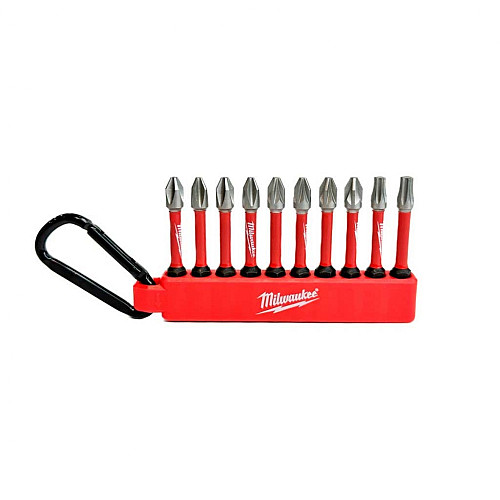 Біти Milwaukee Shockwave carabiner2, сталь, набір 10шт