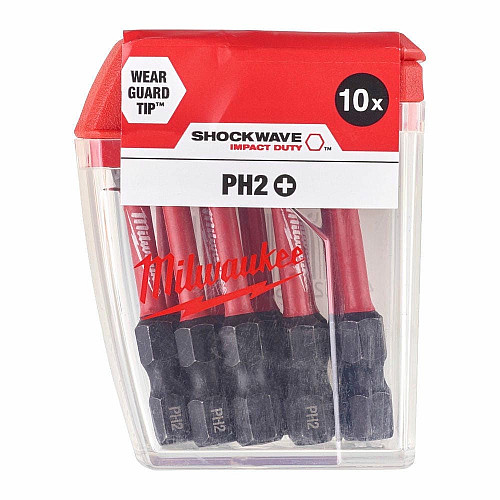 Біти Milwaukee Shockwave PH2х50мм, набір 10шт