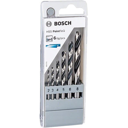 Набор сверл по металлу Bosch Professional HSS-PointTeQ, 2-8мм, кейс, 6шт