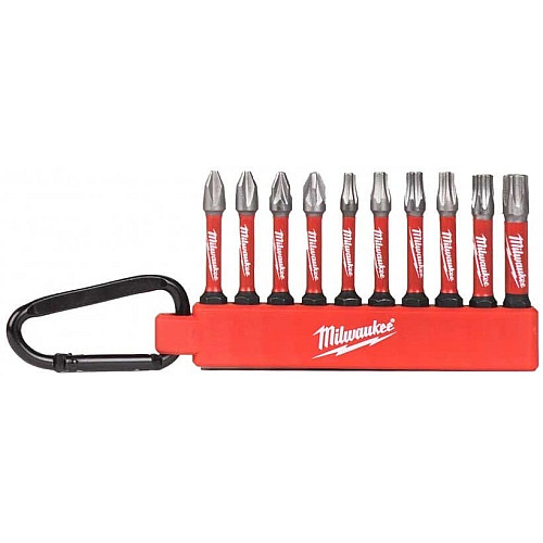 Біти Milwaukee Shockwave carabiner, сталь, набір 10шт