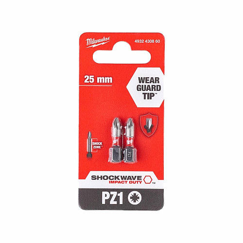 Біти Milwaukee Shockwave, PZ1х25мм, набір 2шт