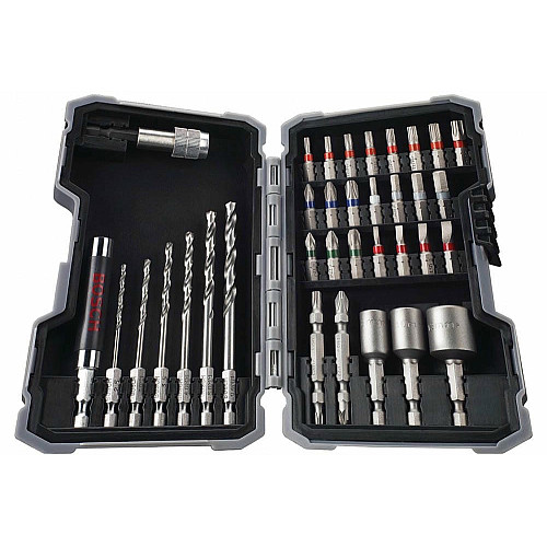 Биты и сверла Bosch Professional Pro-Mix Metal битодержатель магнитный, торцевые головки 3шт, набор 35шт