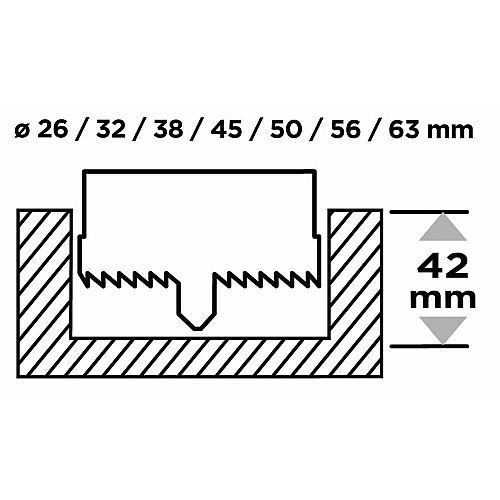 Коронки по дереву GRAPHITE 26-63х50мм 7шт