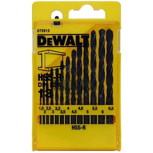 Набор сверл по металлу DeWalt HSS-R, 1.5-6.5мм, кейс, 13шт