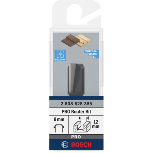 Фреза пазова Bosch Professional з двома лезами Std S8 D12 L20