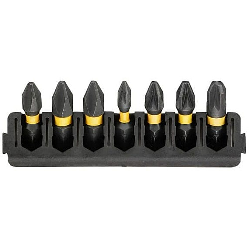 Биты DeWalt FlexTorq 25мм Рh1 Рh2 Pz1 Pz2 Pz3 набор 7шт