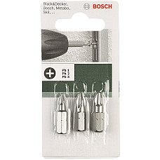 Біти Bosch PH1, PH2, PH3, 25мм набір 3шт