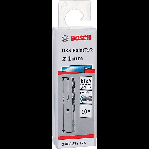 Сверло по металлу Bosch Professional HSS-PointTeQ, 1х12х34мм, 10шт