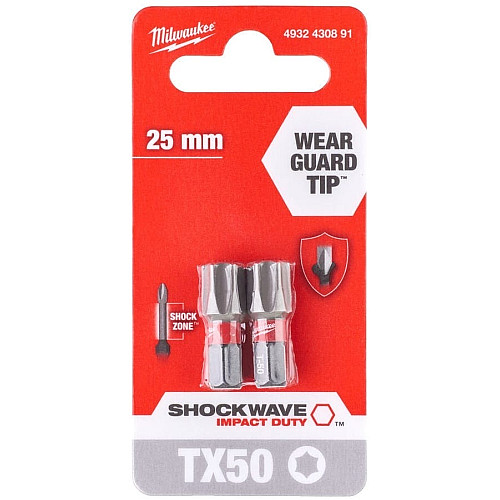 Біти Milwaukee Shockwave, TX50х25мм, набір 2шт
