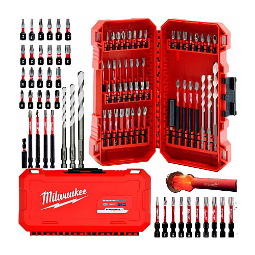 Набір біт і свердл Milwaukee Shockwave, сталь, кейс, 48шт