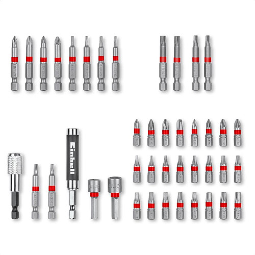 Біти Einhell HEX, PH, PZ, Torx, 50мм, кейс, набір 42шт