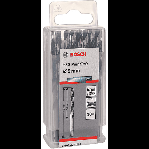 Сверло по металлу Bosch Professional HSS-PointTeQ, 5х52х86мм, 10шт