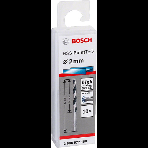 Свердло по металу Bosch Professional HSS-PointTeQ, 2х24х49мм, 10шт