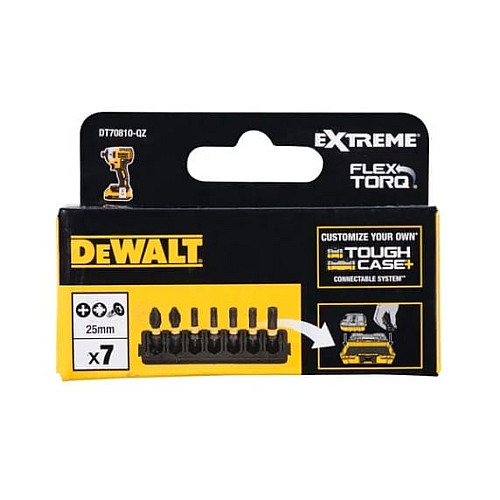 Биты DeWalt FlexTorq 25мм Рh2 Pz2 Т20 Т25 Т30 набор 7шт