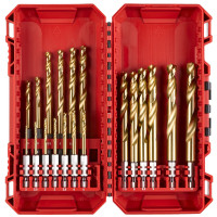 Набір свердел по металу Milwaukee RedHEX Shockwave HSS-TiN, 2-10мм, кейс, 19шт