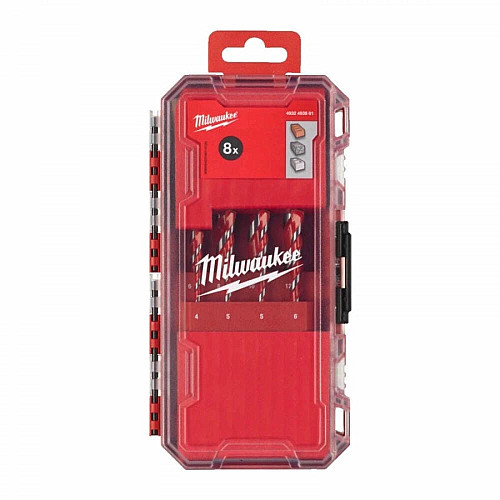 Набор сверл по бетону Milwaukee Premium, 4-12мм, кейс, 8шт