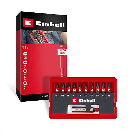 Набір ударних біт Einhell 25мм кейс 11шт 0.12кг