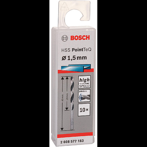 Свердло по металу Bosch Professional HSS-PointTeQ, 1.5х18х40мм, 10шт