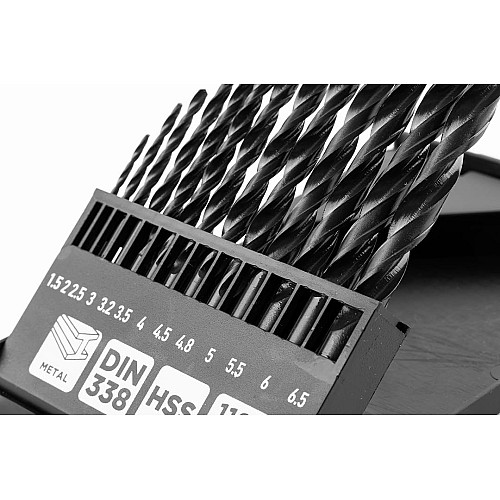 Набір свердел по металу GRAPHITE HSS зі швидкорізальної сталі HSS 1.5-6.5мм кейс 13шт