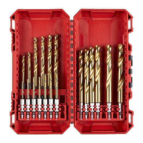 Набор сверл по металлу Milwaukee RedHEX Shockwave HSS-TiN, 2-10мм, кейс, 19шт
