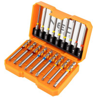 Біти Neo tools SL,PH,PZ,H,TX, 75мм, сталь S2, кейс набір 18шт