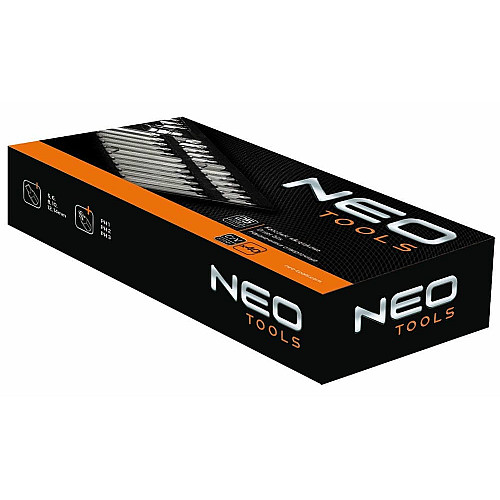 Біти Neo Tools перехідники 2шт, H,M,T, сталь S2, кейс, набір 40шт