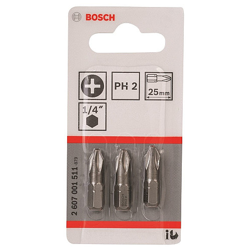 Біти Bosch Professional Extra-Hart PH2, 25мм, 3шт