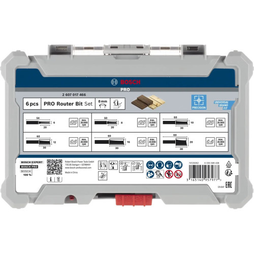 Набір пазових фрез Bosch Professional 8мм 6шт