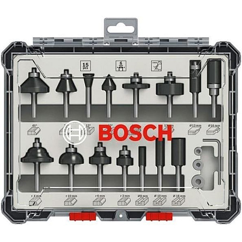 Набір комбінованих фрез Bosch Professional 6мм 15шт