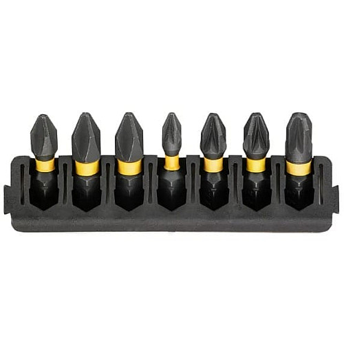Биты DeWalt FlexTorq 25мм Рh1 Рh2 Pz1 Pz2 Pz3 набор 7шт