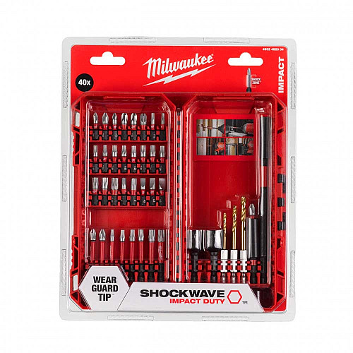 Набор бит и сверл Milwaukee Shockwave, сталь, кейс, 40шт