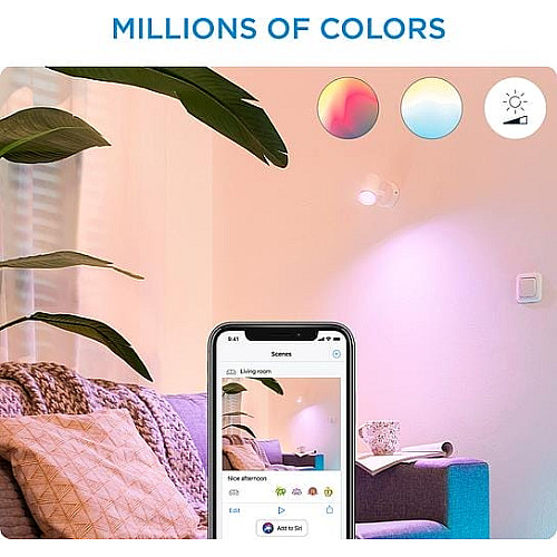 Светильник точечный накладной умный WiZ IMAGEO Spots, 1х5W 2200-6500K RGB белый