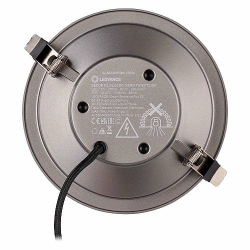 Світильник даунлайт LEDVANCE Decor Filament Echo 7Вт 650Лм 2700K 166мм сірий