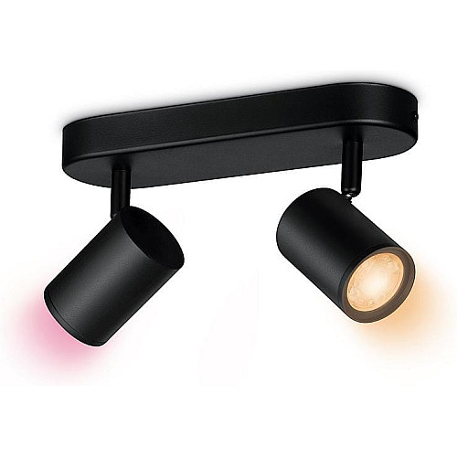 Светильник точечный накладной умный WiZ IMAGEO Spots, 2х5W, 2200-6500K, RGB, Wi-Fi, черный