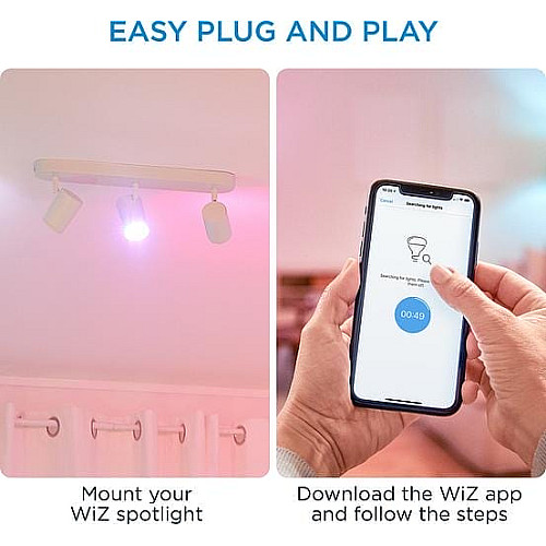 Светильник точечный накладной умный WiZ IMAGEO Spots, 3х5W, 2200-6500K, RGB, Wi-Fi, белый