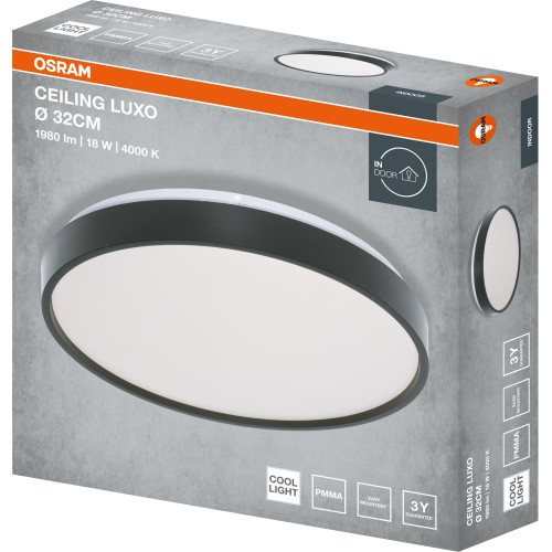 Світильник накладний OSRAM CEILING LUXO 18Вт 4000К чорний