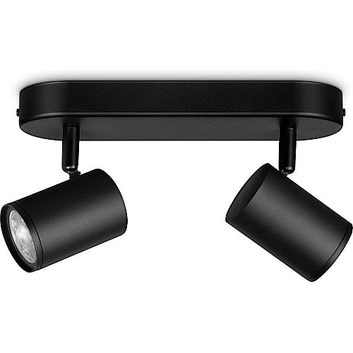 Светильник точечный накладной умный WiZ IMAGEO Spots, 2х5W, 2200-6500K, RGB, Wi-Fi, черный