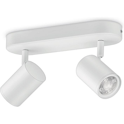 Светильник точечный накладной умный WiZ IMAGEO Spots, 2х5W, 2200-6500K, RGB, Wi-Fi, белый
